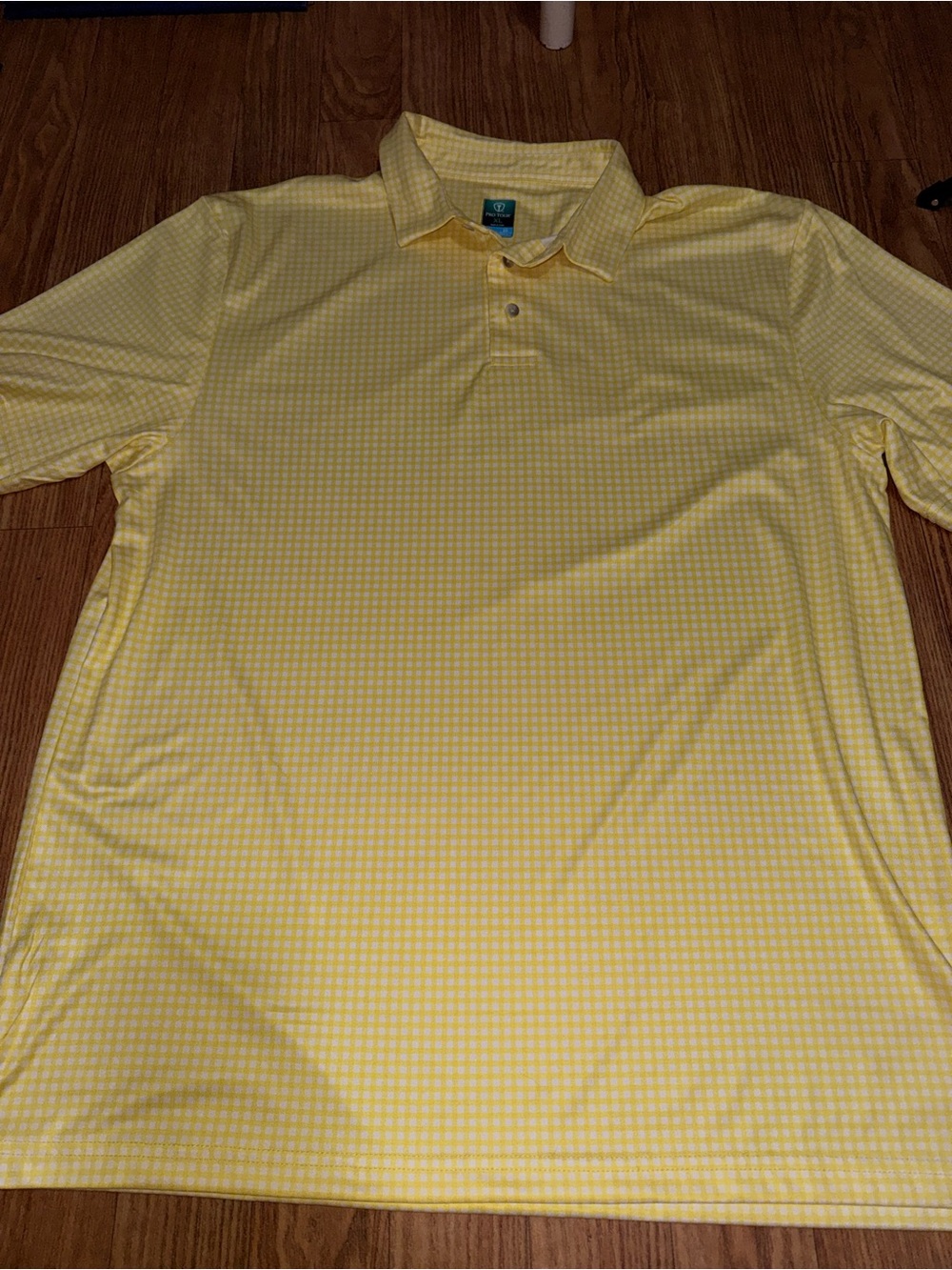 Men's Yellow Gingham Polo Shirt